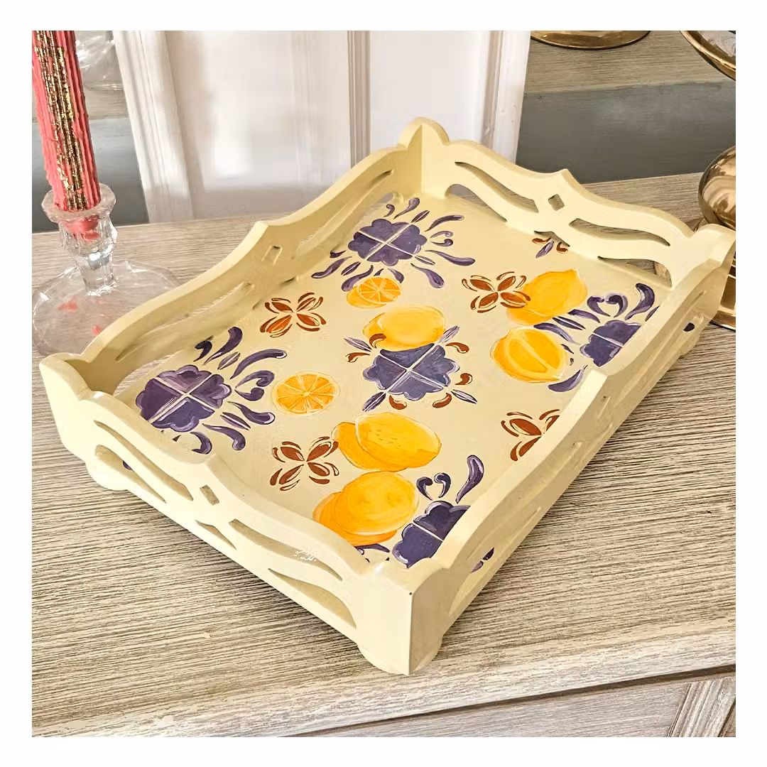 Lemon-painted serving tray